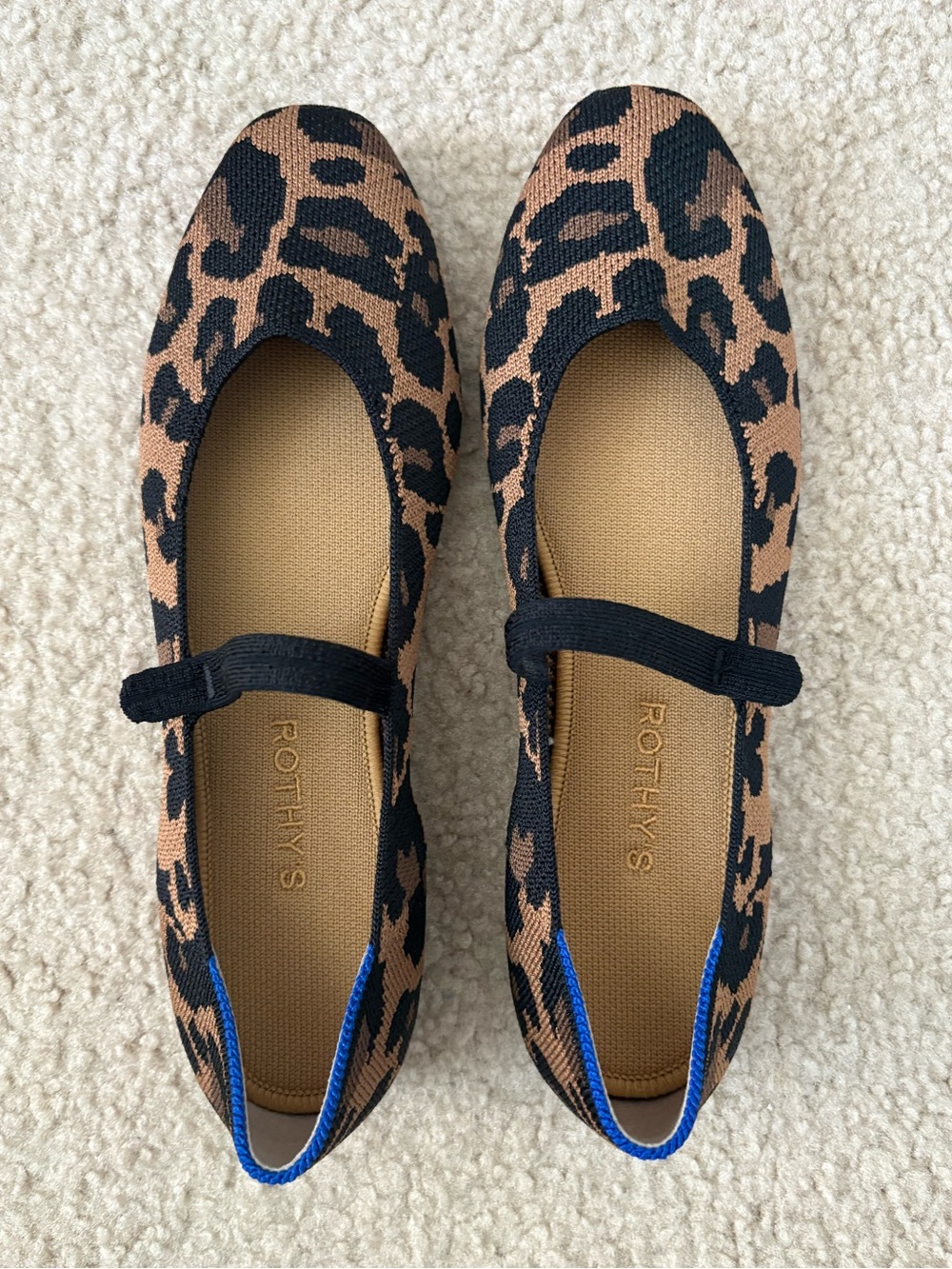 Rothy’s The Square Mary Jane Size 10 Jungle Cat Animal Leopard Print Flats - Picture 2 of 5